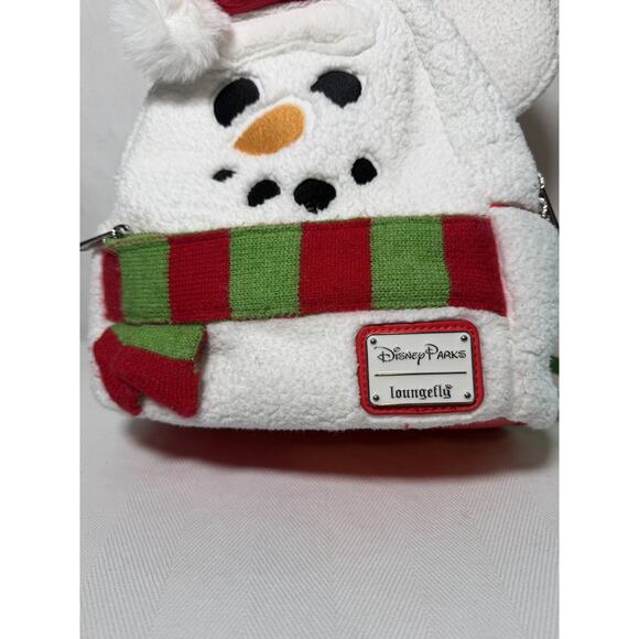 Disney Parks Mickey Mouse Snowman Christmas Loungefly Backpack